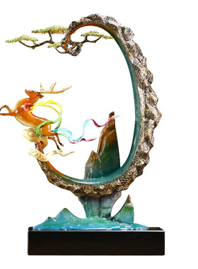 铜鹿摆件办公室装饰乔迁开业礼物