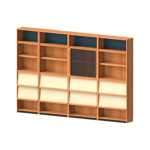 出乎生活家具时光满墙书柜樱桃木组合柜展示柜客厅整墙书架置物柜