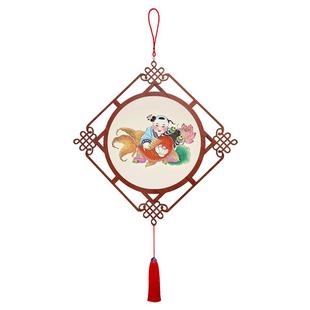 杨柳青木版年画民间艺术喜庆吉祥人物中国结挂件入户门窗双面挂饰