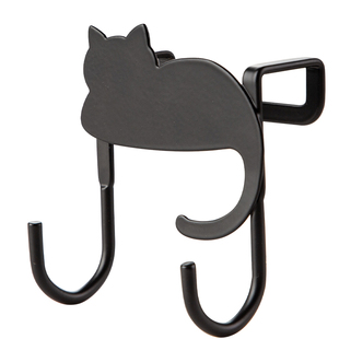 猫咪铁艺门后挂钩厨房抽屉柜门挂衣钩卧室新款免打孔置物可爱挂架