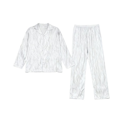 猫人冰丝睡衣男士春秋季长袖2025新款夏季青少年高级感家居服套装