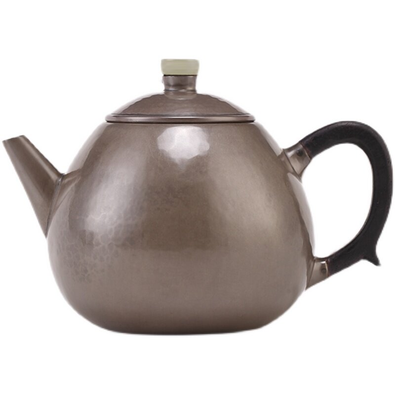 青竹堂 纯银999泡茶壶纯手工茶道家用龍旦小银壶玉钮急需功夫茶具