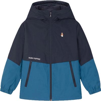 拼色加绒风衣童装暇步士冬季保暖