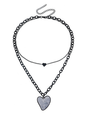 Norns仿贝母电镀黑枪色项链黑