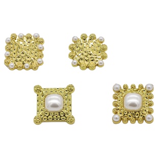 27mm坑面金属珍珠纽扣小香风毛衣大衣连衣裙外套装饰扣子钮扣配饰