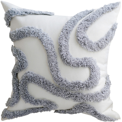 ins风奶油色灰色沙发靠垫抱枕套