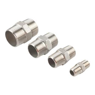 不锈钢304精铸六角外丝内接束结直通外螺纹接头4分6分1寸PT/NPT美