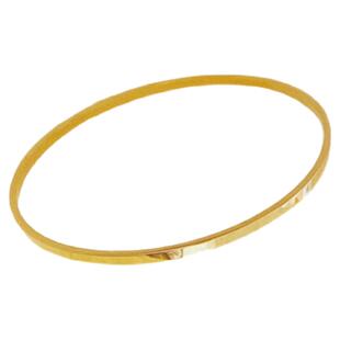 18k金手镯素圈网红金手镯女极细黄金镯子手环宽面轻奢手镯不掉色