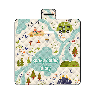 超声波野餐垫防潮垫加厚可机洗便携户外地垫露营野炊帐篷郊游坐垫