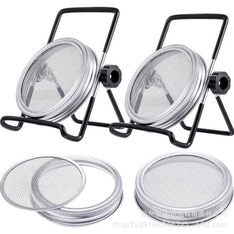 2支架+2只86mm梅森罐发芽罐子过滤器罐子支架置物架沥水架