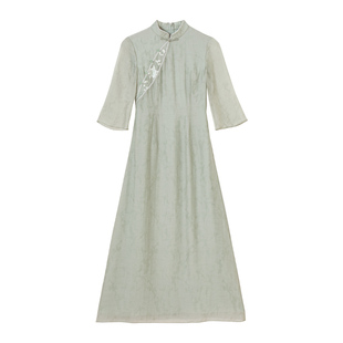 复古文艺连衣裙2025新款女旗袍改良中式高端夏季女装禅意仙女茶服