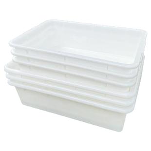 周转箱大白盆塑料框食品箱水产箱养殖箱龟箱大白色箱塑胶箱猫砂盆