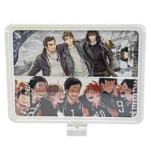 镭射票收纳展示架磁吸创意立体摆件色卡小卡拼图双面高级置物架框