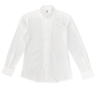 新中式弹力中山装男士长袖衬衫加厚商务加绒白色中华立领衬衣内搭