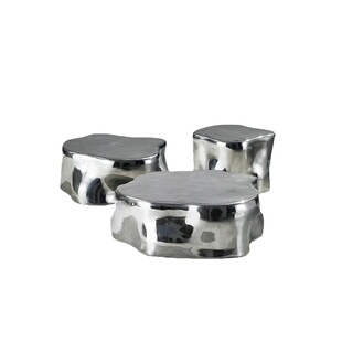 意式轻奢罗奇堡不锈钢茶几客厅高级感大小组合茶桌异形咖啡桌