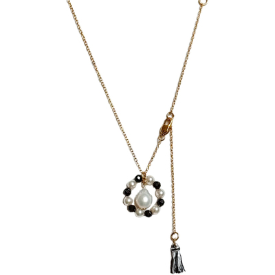 藏式流苏天然水滴珍珠原创毛衣链