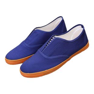 鲁泰工地甲板鞋子牛筋底帆布鞋医药厂车间劳动鞋一脚蹬布鞋男耐磨