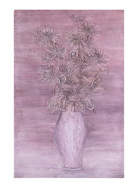 若奈紫气无边手绘菊花浮雕镇宅画