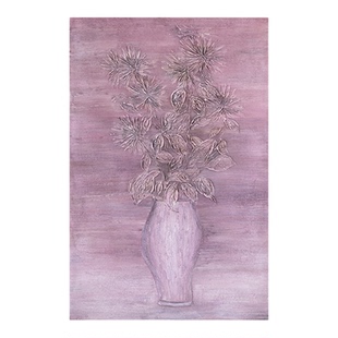若奈《紫气无边》手绘菊花微浮雕当代艺术收藏镇宅主画