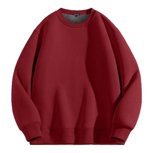 GV真维斯加绒加厚卫衣男冬季红色圆领男士马年本命年男款上衣服A