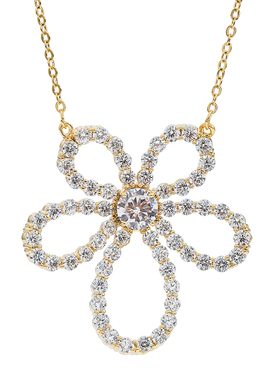 INS温柔镶钻花朵加长款山茶花