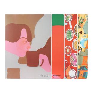 官方旗舰店 日本kokuyo 2022春季国誉插画师封套笔记本子简约可爱少女抄记事本清新动画卡通设计笔记本学生用