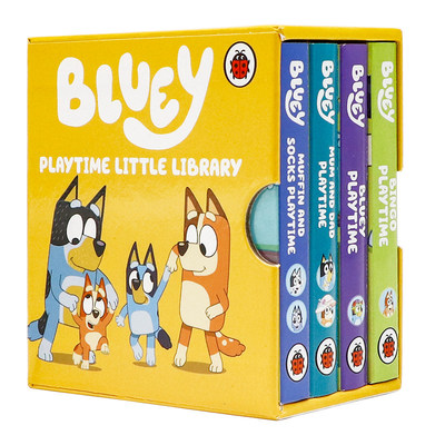现货 Bluey 布鲁伊玩耍时间手掌纸板书4册英文原版绘本 Bluey Playtime Little Library 小蓝狗小小图书馆英语启蒙 睡前故事