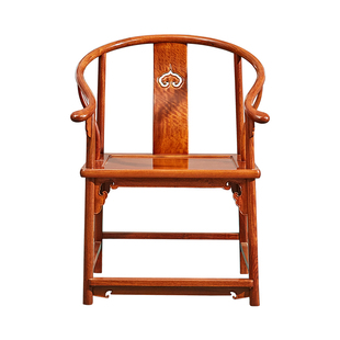 红木家具缅甸花梨木圈椅三件套中式实木椅子大果紫檀皇宫椅太师椅