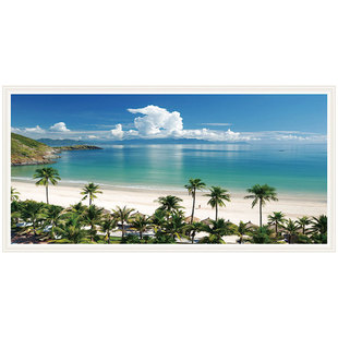 海景沙滩装饰画自粘风景画墙贴卧室纸画背景墙壁画墙纸贴纸画壁纸