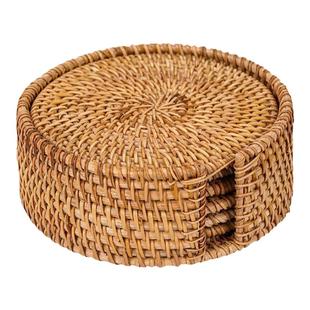 越南手工藤编茶垫隔热碗垫子家用餐桌耐高温防烫锅垫杯垫ins简约