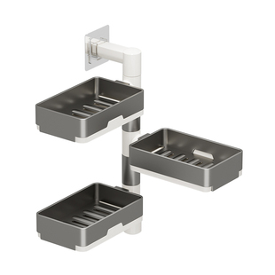 旋转肥皂盒家用高档双层沥水卫生间多层放香皂置物架壁挂式免打孔