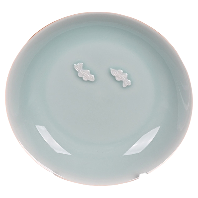 精品青瓷白鱼梅花餐具套装