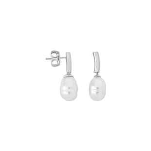 MAJORICA新款潮酷系列珠泪巴洛克手作珍珠耳钉复古高级感耳饰