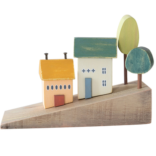 阿楹 日式复古木屋房子摆件 儿童房治愈系花园装饰微景观手工礼物