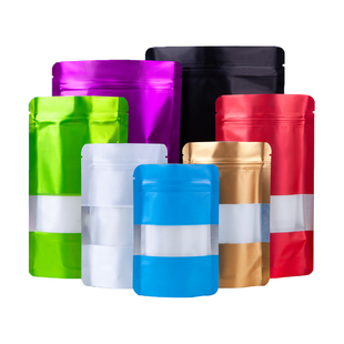 凡人彩色铝箔开窗自立自封袋食品镀铝箔密封袋干果零食包装袋定制