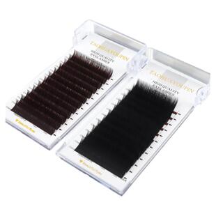 桃花优品黑茶棕色单根空气扁毛015/20C美睫店嫁接柔软多取不散根