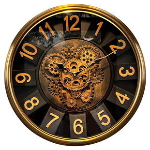 美式复古机械齿轮挂钟客厅2025新款轻奢高级感高端大气时钟表挂墙