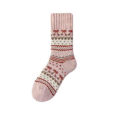 特厚！北方抗冻羊毛中筒袜子女