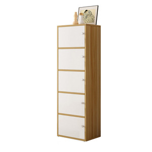 简易加高柜子带门带锁储物柜文件书柜自由组合木质收纳柜阳台柜子