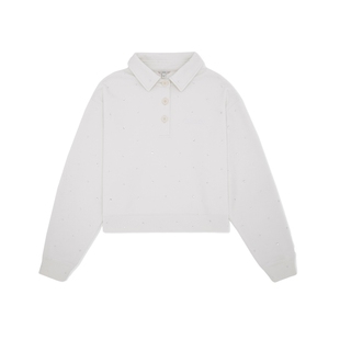 GUESS 女士满天星镶钻polo领长袖卫衣-W4PP82K2Q45