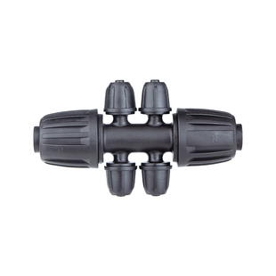 16PE管变径六通园艺自动浇花器快速接头912管配件PVC毛管锁扣接头