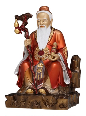 东来紫黄铜月老星君月下老人祝福姻缘红绳牵线供奉神像家用摆件