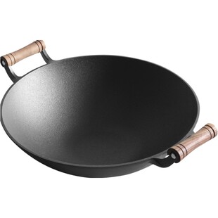 典匠铸铁锅炒锅家用生铁炒菜锅无涂层不粘锅双耳加厚老式圆底36cm