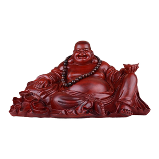 木雕弥勒佛摆件家居玄关装饰客厅乔迁新居大号笑佛大肚佛开业礼品