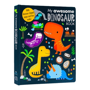 英文原版绘本My Awesome Dinosaur Book我的尖叫恐龙书My Awesome Alphabet Book字母书同系列恐龙科普百科儿童启蒙创意异型纸板书