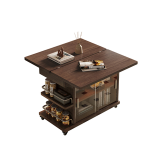 实木茶几折叠多功能小桌子小户型客厅边柜家用可移动推车沙发边几