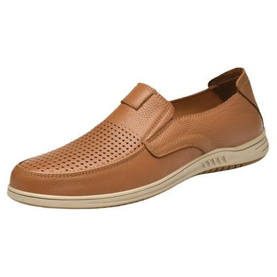 高端头层牛皮镂空凉皮鞋商务休闲