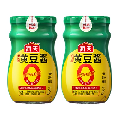 海天0添加黄豆酱800g×2瓶