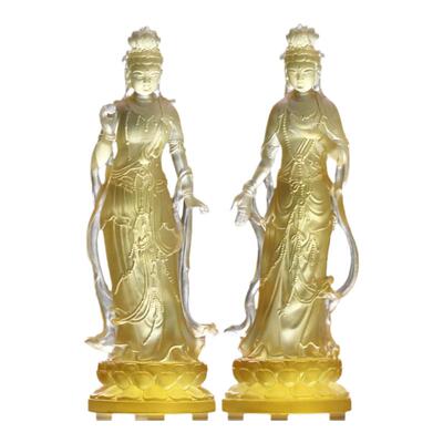 琉璃日月光菩萨观世音佛像摆件