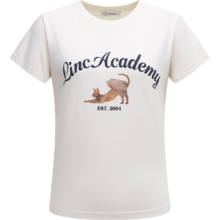 LINCCHIC金羽杰2026年春季新品简约印花短袖圆领T恤女S261TS216Y